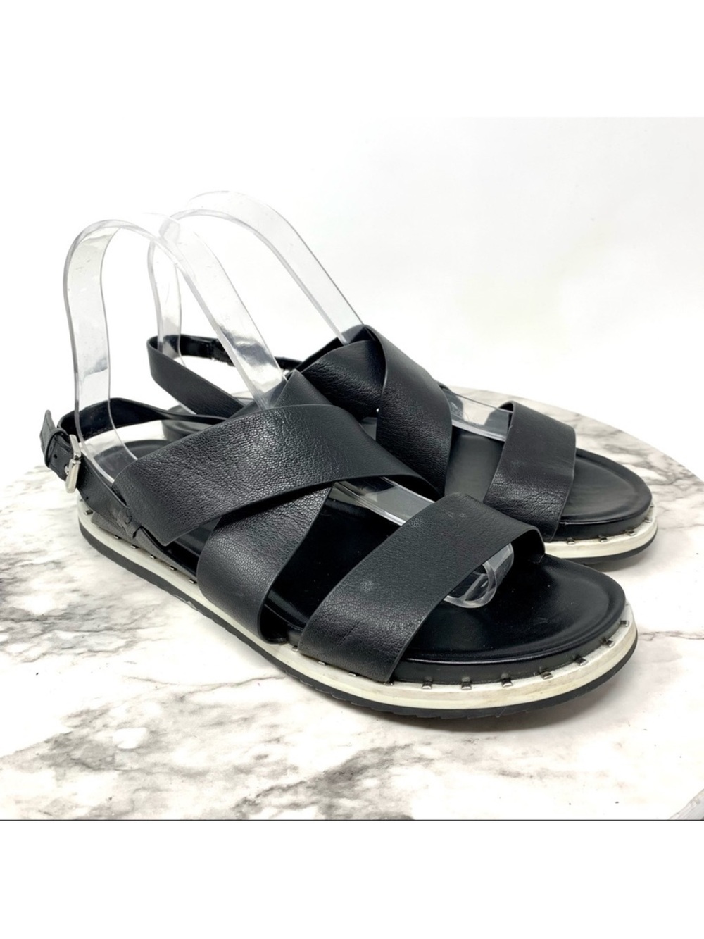 Franco Sarto Del Rio Studded Strappy Sandals 8.5 Avant Garde Alt Goth Edgy Chic